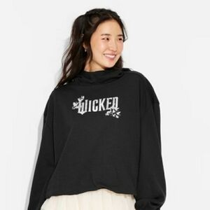 Wicked Black Graphic Hoodie Sweatshirt Size XL NEW NWT Black Silver